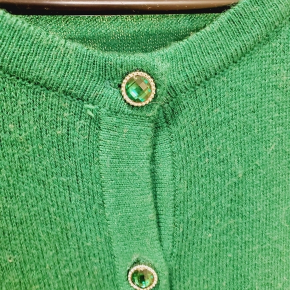7th AVENUE NEW YORK  green button front cardigan size XS - Picture 4 of 8